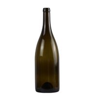 Dunkelgrüne leere Flasche 750ml Long Neck Großhandel farbige Milchglas Weinflasche mit Kork