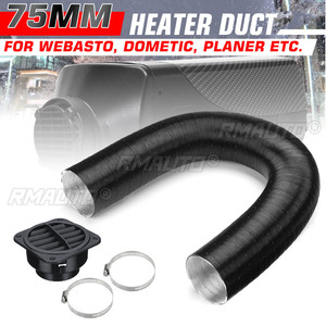 75mm <b>Car</b> Heater Ducting Pipe Air Vent Exhaust Outlet W/<b>Clips</b> for Webasto Propex Eberspacher Air Diesel Parking Heater - Product Image 1