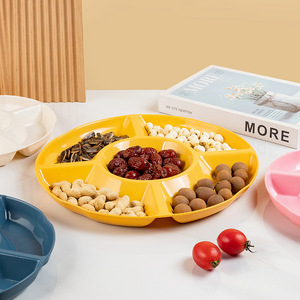 Plato dividido de paja de trigo, popular plato de plástico, plato redondo para la cena, plato para dulces, plato para frutos secos y aperitivos, plato para frutas - Product Image 3