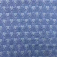 Tissu en denim brut jacquard lavé à motifs cœurs, tissé, teint uni, pour pantalons, jeans, vestes, combinaisons, sacs, chaussures, chapeaux