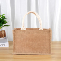 Sac fourre-tout en lin et jute personnalisé style pliant pour demoiselle d'honneur enterrement de vie de jeune fille