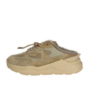 Sabots pour femmes Fuga Mule en daim beige avec doublure en fausse fourrure - Product Image 1