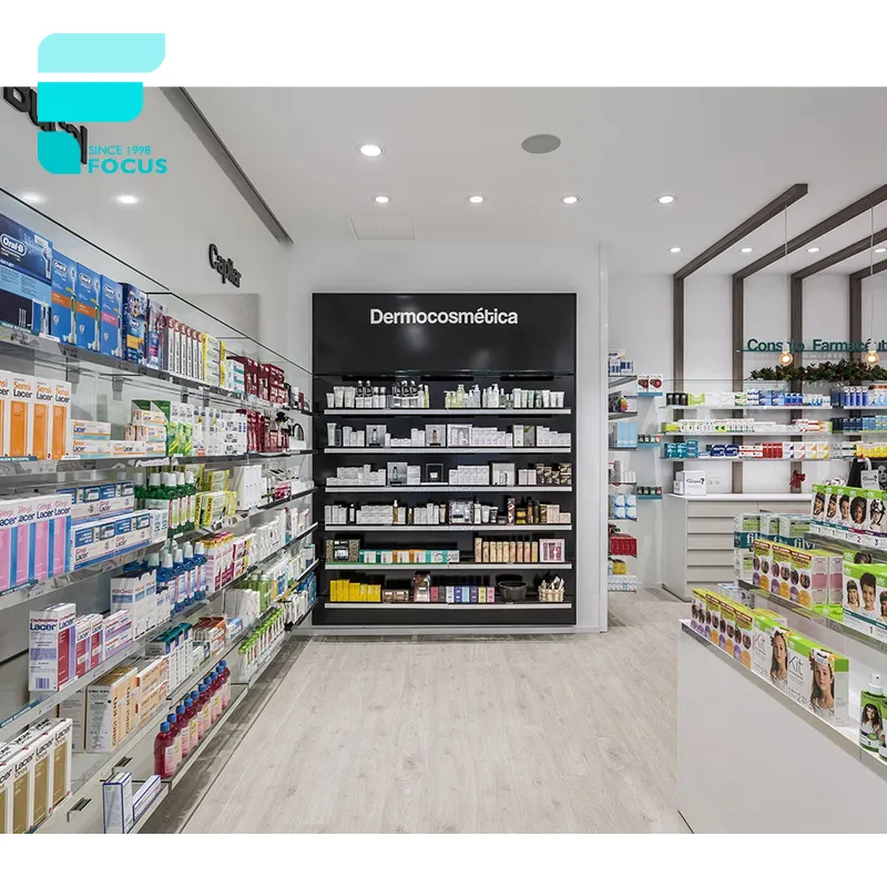 Vitrinekast Layout Store Display Apotheek Meubels Planken Drugs Apotheek Medische Winkel Glas Medische Winkel Interieur