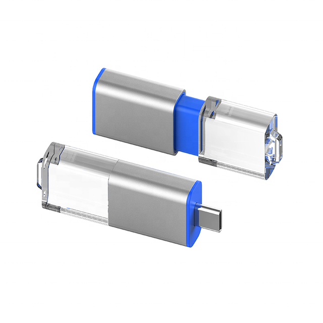 New Arrive Usb Key UTC221 Acrylic Type-C Usb Flash for Phone Customized Memorias Usb with LED logo