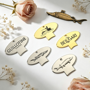 Etiquetas Metálicas de Lujo al por Mayor, Placas de Metal con Logotipo Grabado Personalizado en Aleación de Zinc Fundido a Presión para Cajas de Embalaje de Alimentos Gourmet - Product Image 4
