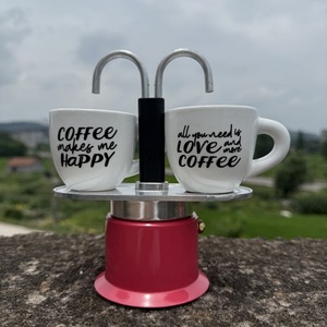 Cafetera Italiana para el Hogar, Cafetera Espresso para Exteriores, Cafetera <span class=keywords><strong>Moka</strong></span> de Doble Tubo, <span class=keywords><strong>Mini</strong></span> Cafetera de Aluminio de Grado Alimenticio para 2 Tazas - Product Image 3
