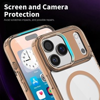 Coque de téléphone transparente gaufrée à aspiration magnétique pour 17 Pro Max avec protection antichute, compatible avec les modèles 16 et 15