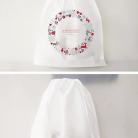 Sacs à cordon à soufflets latéraux sérigraphiés en gros, pas chers, en PEHD, avec logo personnalisé, transparents, givrés, biodégradables, pour chaussures et chaussettes