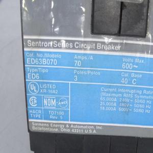 Interruptor Automático en Caja Moldeada <span class=keywords><strong>ED</strong></span> 3P 70A 600V 18kA Módulo PLC - Product Image 1