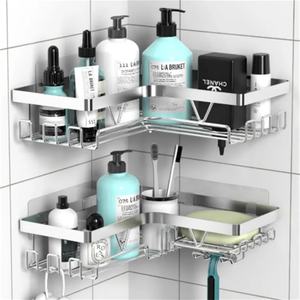 Organizador de Ducha Adhesivo con Ganchos, Estante para Ducha, Paquete de 2 Estantes - Product Image 2