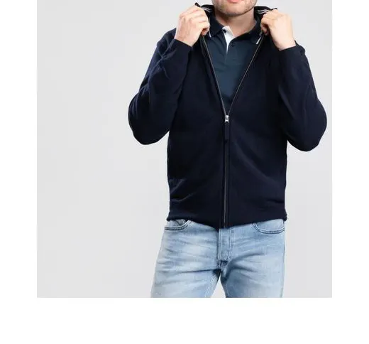 VSCOO Custom Knitwear Casual Long Sleeve Solid Color Plain Knitted Cardigan Men's Zipper Sweater