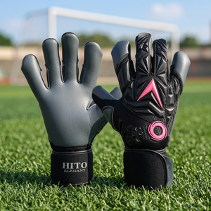Breathable Lightweight Professional Goalkeeper Gloves with Finger Backhand Rubber Inject Palm Contact Latex Ateched Strap - Product Image 3