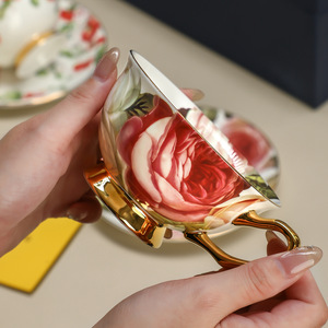 European-style Ceramic Bone China Coffee Cup Retro British-style Afternoon <b>Tea</b> Set <b>Tea</b> Cup suit Gift <b>Box</b> Premium Gifts - Product Image 3