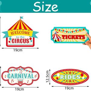 Welcome Sign Carnival Directional Signs Decor for <b>Birthday</b> Showman Themed Party <b>Decoration</b> Supplies - Product Image 4