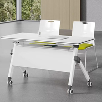 Bureau de travail pliant portable avec roues pivotantes bjflamingo bureau d'ordinateur multifonctionnel pour le bureau