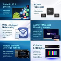 Android 10.0 4k Tv Tablet Video arka koltuk eğlence 13.3 inç araba baş dayama monitörü Av girişi ile Youtube Netflix