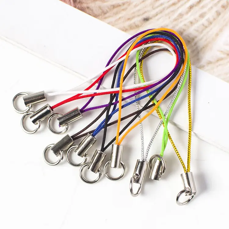 100 Stks/partij Sieraden Maken Bedels Sleutelhanger Sieraden Hanger Connector Ringband Snaren Multicolor Mobiel Hang Touw