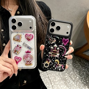 Custodia per telefono in TPU <span class=keywords><strong>rosa</strong></span> con cuore e glitter epossidico, design coreano alla moda, all'ingrosso, per <span class=keywords><strong>iPhone</strong></span> 17 Pro Max, 16, 15, 14, <span class=keywords><strong>13</strong></span> - Product Image 1