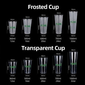 Vasos de PP Rígido para Impresión Personalizada, Vasos para Té de Burbujas Boba, Transparentes/Mate, 12oz 16oz 20oz 24oz, Vasos Gruesos para Bebidas con Tapa - Product Image 6