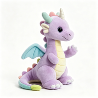 Peluche Dragon Volant Mignon Violet, Jouet en Peluche Doux Personnalisable, Vente en Gros de Jouets en Peluche Personnalisés