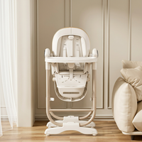 Multifunktionaler Baby-Hochstuhl mit Schaukelfunktion, Robuster Kohlenstoffstahlrahmen, Fernbedienung, Elektrische Babywippe für Neugeborene bis 3 Jahre