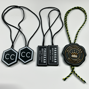 Custom logo Name <strong>Elastic</strong> <strong>String</strong> Plastic Embossed Seal <strong>Tags</strong> - Product Image 2