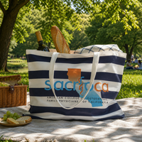 Sac fourre-tout en toile de coton imprimé numérique personnalisé, grande capacité, pour les trajets quotidiens et les voyages, avec fermeture à glissière et bouton