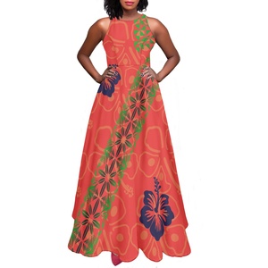 Abiti Muumuu hawaiani <span class=keywords><strong>abbigliamento</strong></span> donna tribale polinesiano samoano Pink Tapa Flower Print personalizza la tua immagine abito altalena donna - Product Image 4