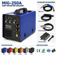 Nouvelle machine à souder MIG 250 Mig 250 IGBT Inverter CO2 220V sans gaz avec alimentation par fil numérique