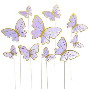Fondo de mariposas 3D para fiesta de cumpleaños, decoración de pasteles, suministros para hornear - Product Image 6
