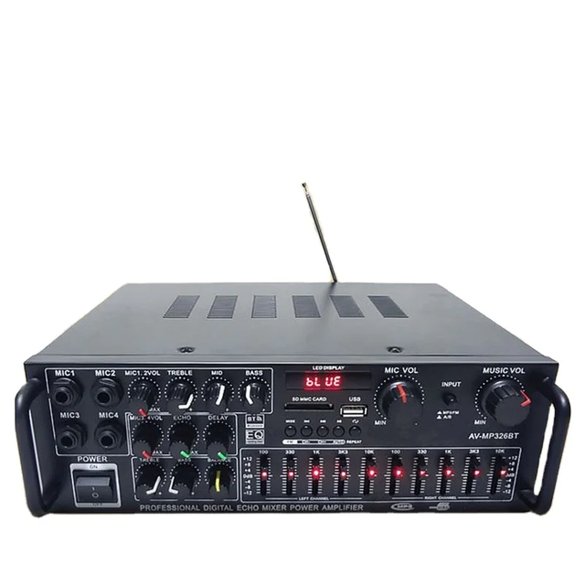 AV-MP326BT High-Power 300W*2 110V 220V 12V 2.0 Blue. Tooth Home Stereo Amplifier Karaoke OK EQ Balanced Home Theater Amplifier