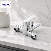 Robinet de baignoire monocommande moderne HUAGAO en zinc chromé, à poser sur le rebord, mitigeur de douche en céramique pour eau froide, direct Kaiping