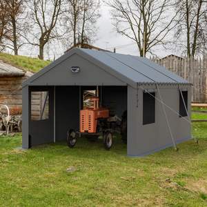 Abri <span class=keywords><strong>de</strong></span> voiture imperméable en métal 12x20 avec parois latérales amovibles, <span class=keywords><strong>garage</strong></span> portable <span class=keywords><strong>à</strong></span> passage direct - Product Image 5