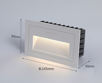Lumière LED rectangulaire en aluminium blanc chaud 6W pour marches d'escalier et murs, 24V 110V 220V