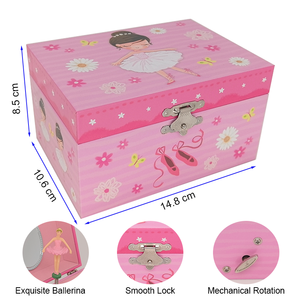 Boîte à bijoux musicale classique Jakos Factory Ballerina pour filles, boîte de rangement personnalisée, boîte à musique, cadeau <span class=keywords><strong>d</strong></span>'anniversaire - Product Image 2