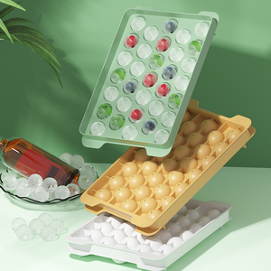 <span class=keywords><strong>Mini</strong></span> bandeja redonda de plástico sin BPA para cubitos de hielo, molde para Hacer bolas de hielo con tapa, función sostenible para helados - Product Image 5