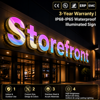 Enseigne lumineuse personnalisée double face en acrylique 3D RGB pleine couleur pour vitrine de magasin de détail
