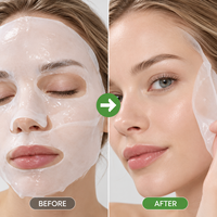 Masque facial en feuille de collagène bio à marque privée, masque coréen hydratant au collagène à faible poids moléculaire et à l'acide hyaluronique, logo personnalisé