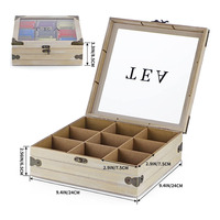 Organisateur de sachets de thé en bois d'acacia KSA Jeddah, boîte à bougies en bois, boîte à thé en bois