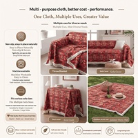 Housse de canapé marocaine à pompons en chenille rouge, motif géométrique vintage américain, pour coussin et canapé, vente en gros
