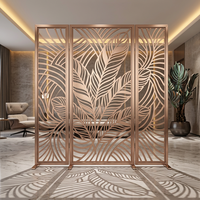 Panneau décoratif mural en acier inoxydable 304 découpé au laser, tressé, style Art Déco, opaque, pour cloison de séparation de pièce, idéal pour les halls d'hôtel