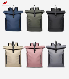 Mochila Impermeable con Cierre Enrollable, Gran Capacidad, para Trabajo, Viajes, Estudiantes Universitarios, Escolares, de Poliéster, RTS, Pedidos Mixtos al por Mayor - Product Image 2