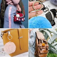 Porte-clés Pompon Moelleux en Peluche Douce, Breloque Anneau de 8 cm en Fausse Fourrure, Pendentif de Sac pour Clé de Maison, Cadeaux pour Femme et Fête des Mères
