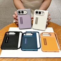 Étui de téléphone de luxe en cuir à motif litchi avec support invisible, tendance, anti-empreintes digitales, antichoc, anti-chute pour iPhone 18 Duo