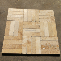 Carreaux de sol vintage en pierre beige lime, 10mm d'épaisseur, pavé calcaire roulant, pour parquet extérieur, design graphique