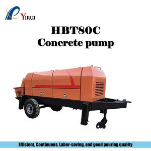 Bomba de Concreto HBT80C: Presión de 30Mpa, Tubería de 100/125mm, <span class=keywords><strong>Flujo</strong></span> de 30-40m³/h, Agregados ≤50mm, Motor Refrigerado por Aire para Obras de Construcción - Product Image 1
