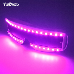 Nuevo estilo, negras con lentes gafas de sol, gafas de plástico multifunción con brillo LED, regalo novedoso para hombres para baile, DJ, Bar, accesorios - Product Image 4