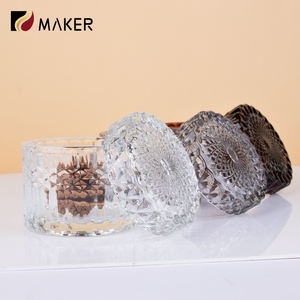 Envase de Vidrio Iridiscente Único para Velas con Tapa Plana, Mate, Ámbar, Brillante, Transparente, Cristal, para Días Festivos - Product Image 6