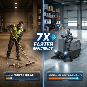 <span class=keywords><strong>Spazzatrice</strong></span> Elettrica a Seduta con Serbatoio da 60L 8000 ㎡ <span class=keywords><strong>Spazzatrice</strong></span> Industriale a Batteria 48V ad Alta Efficienza per Magazzini - Product Image 3