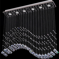 JYLIGHTING Vente en gros de luminaires de plafond en cristal LED pour villa, grand luminaire décoratif d'intérieur, boule de cristal ondulée, luminaire de mariage